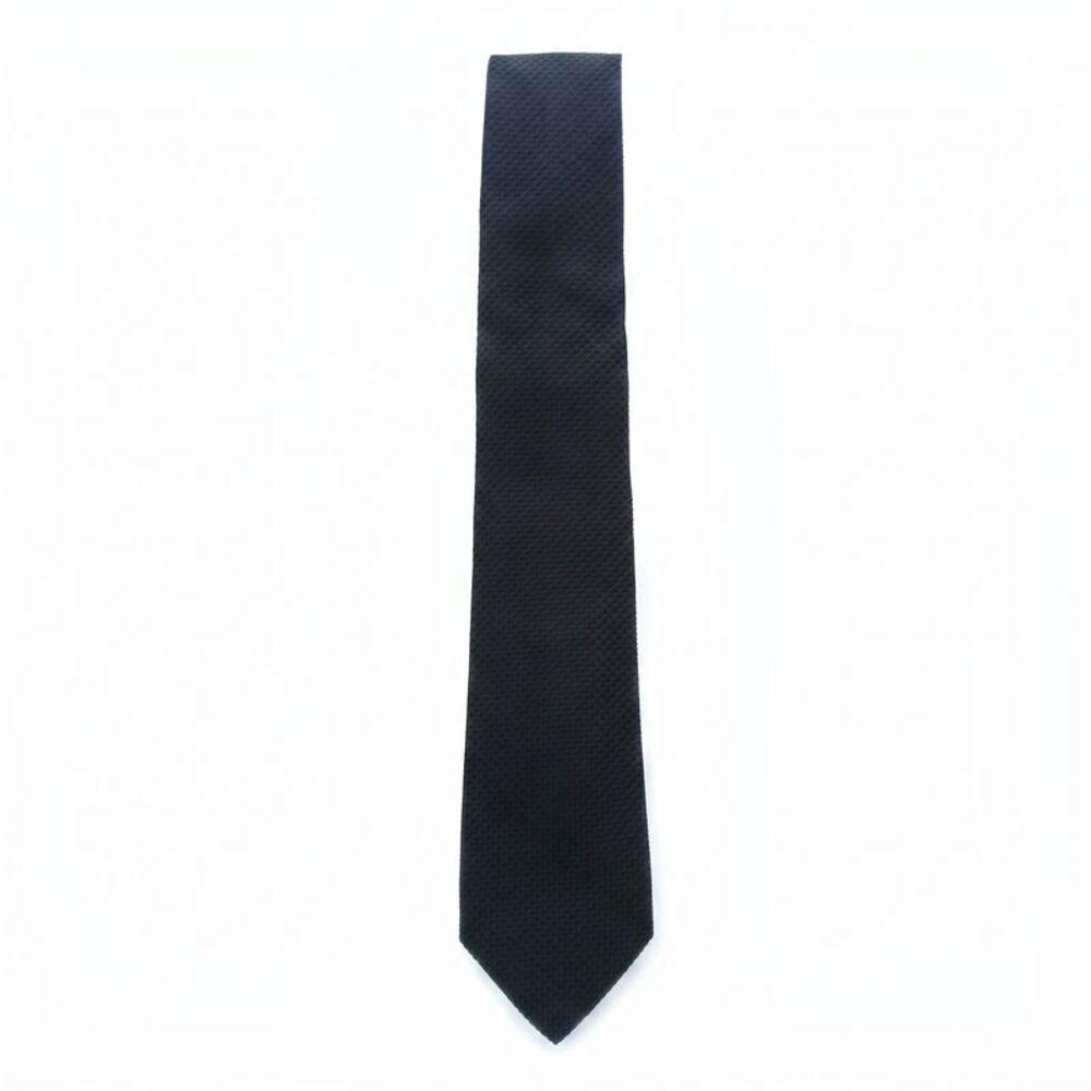 Emporio Armani 100% Silk Black Solid Tie - Made in Italy - Picture 2 of 3